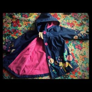NWT 2-3yo Navy and Pink Fleeced Lined Rain Coat
